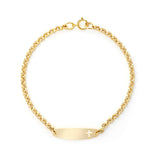 Child's Cross ID Bracelet, Yellow Gold Filled