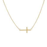 Sideways Cross Necklace, Vermeil