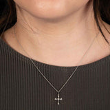 Classic Diamond Cross Pendant, 14K White Gold