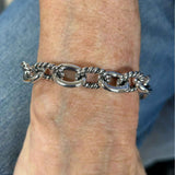 Rope Link Bracelet, 7.5 Inch, Sterling Silver