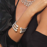 Rope Design Cuff with Freshwater Cultured Pearl Ends, Sterling Silver