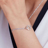 Bevel Cirque Link Double Chain Bracelet, Sterling Silver