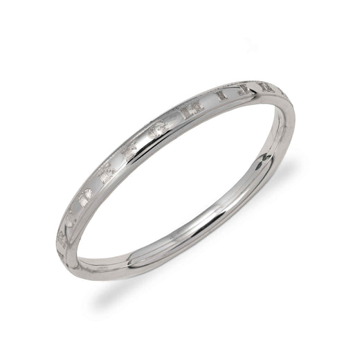 Alphabet Hinged Bangle Bracelet, Sterling Silver