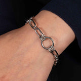 Mixed Shape Link Bracelet, Sterling Silver