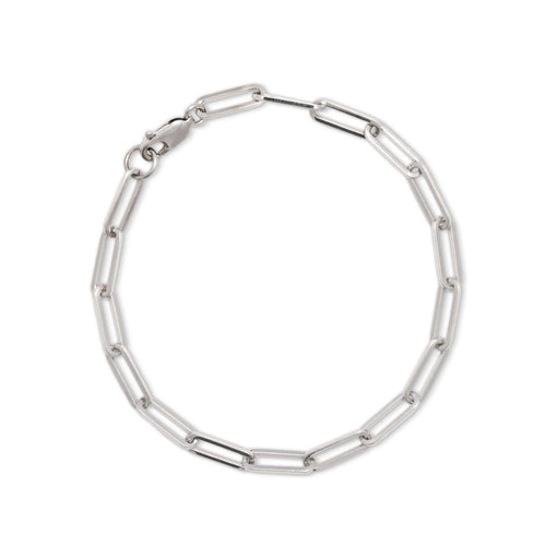 Paperclip Chain Bracelet, 7 Inches, Sterling Silver