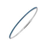 Simulated Blue Topaz Bangle Bracelet, Sterling Silver