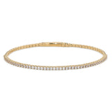 Simulated Diamond Flexibel Bangle Bracelet, Gold Plated Silver