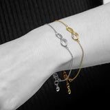 Infinity Symbol Chain Bracelet, 18K Gold Plated