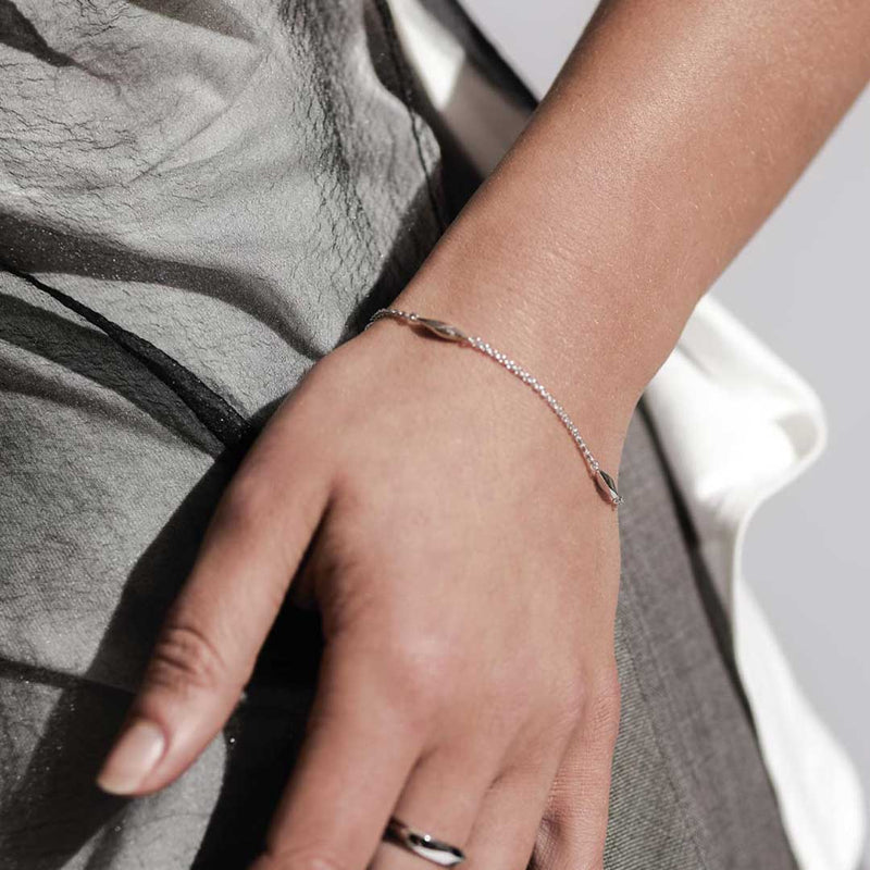 Glint Station Chain Bracelet, Sterling Silver