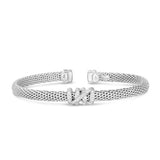 Popcorn Bracelet with Diamonds, Sterling Silver