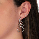 Open Wire Spiral Earrings, Sterling Silver