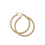 Hoop Earrings, 1.25 Inches, Yellow Gold Plated