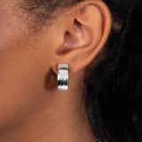 Medium Half-Hoop Non-Pierced Earrings, Sterling Silver