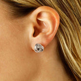 Rope Textured Knot Earrings, Sterling Silver