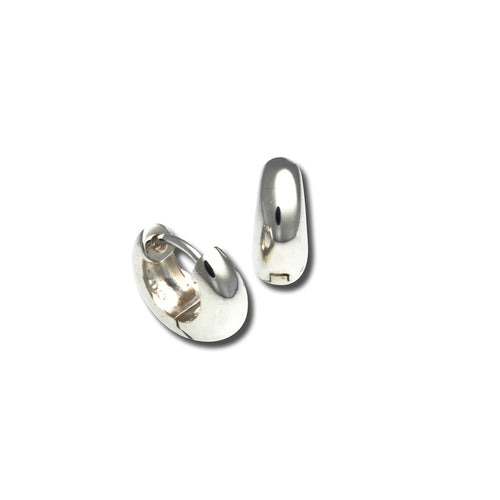 Small Snap Hoop Earrings, Sterling Silver