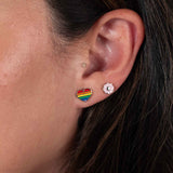 Colorful Stud Earrings, Set of 3, Sterling Silver