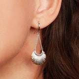 Golden Fan Chandelier Earrings, Sterling and Gold Plating