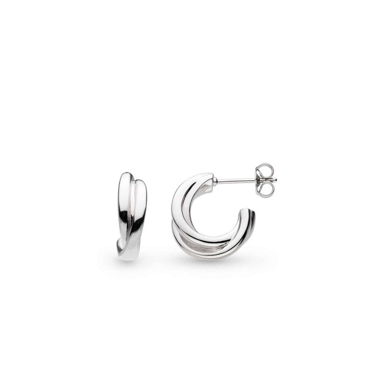 Bevel Trilogy Hoop Earrings, Sterling Silver