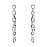 Oval Links Dangle Earrings, Sterling Silver