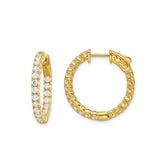 Inside Out CZ Hoop Earrings, 1 Inch, Gold Plated