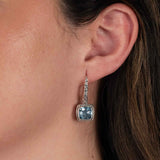 Blue Topaz Bali Design Earrings, Sterling Silver