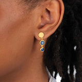 Lapis Lazuli Double Drop Earrings, 24 Karat Vermeil