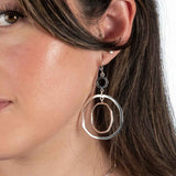 Nested Circles Dangle Earrings, Sterling Silver
