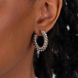 Spiral Twist Hoop Earrings, 1 Inch, Sterling Silver