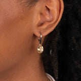 Oval Citrine Drop Earrings, Sterling Silver