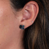 London Blue Topaz Cluster Earrings, Sterling Silver