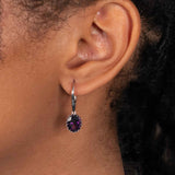 Oval Amethyst Drop Earrings, Sterling Silver