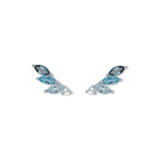 Blue Topaz Marquise Shape Studs, Sterling Silver