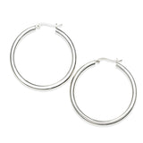 Hoop Earrings, 1.75 Inches, Sterling Silver