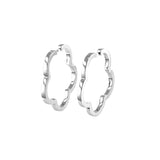 Scalloped Hoop Earrings, .75 Inch, Sterling Silver