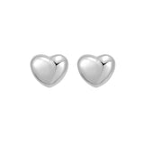 Puffy Heart Earrings, Sterling Silver