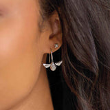Blossom Flyte Honey Bee Drop Earrings, Sterling Silver