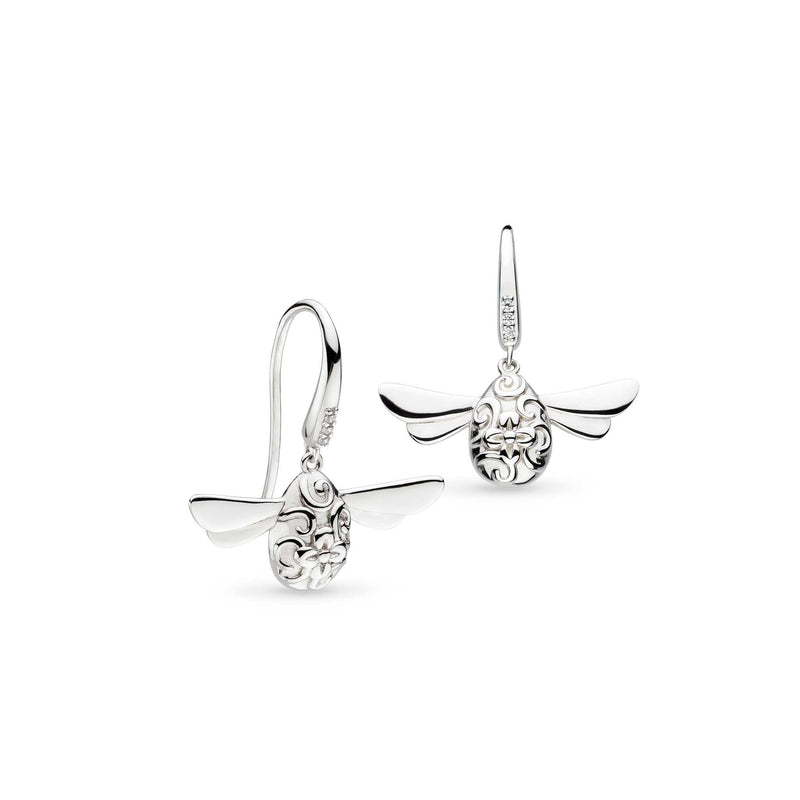 Blossom Flyte Honey Bee Drop Earrings, Sterling Silver