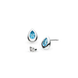 Blue Topaz Teardrop Earrings, Sterling Silver