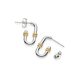 Marina Rope Bar Link Semi Hoops, Sterling Silver and Gold Plating