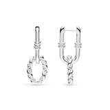 Marina Rope Bar Link Duo Hoop Earrings, Sterling Silver
