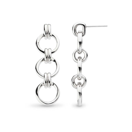 Bevel Unity Trio Dangle Earrings, Sterling Silver