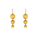 Triple Disc Dangle Earrings, 24 Karat Vermeil