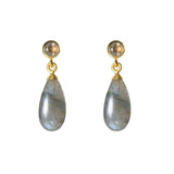 Labradorite Dangle Earrings, 24 Karat Vermeil