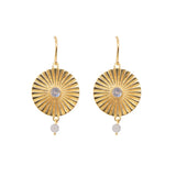 Sun Ray Labradorite Earrings, 24 Karat Vermeil