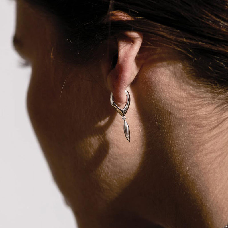 Glint Drop Earrings, Sterling Silver