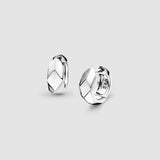 Glint Geo Wide Hoop Earrings, Sterling Silver