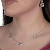 Bezel Set Blue Topaz Necklace, Sterling Silver