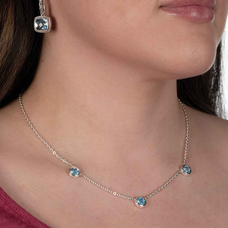 Bezel Set Peridot Necklace, Sterling Silver