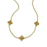 Textured Station Necklace, Sterling with Gold Plating