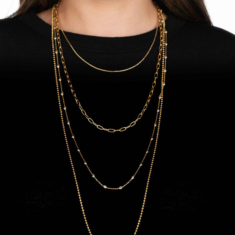 Round Box Chain, 16, 18 or 22 Inches, Yellow Plated Silver
